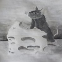 гуашь. техника "гризайль"